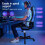 ELFORDSON ELFORDSON Gaming Chair Racing Office Executive Computer Work Blue 2