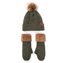 Mütze Handschuhe Schal Set für Damen Mädchen