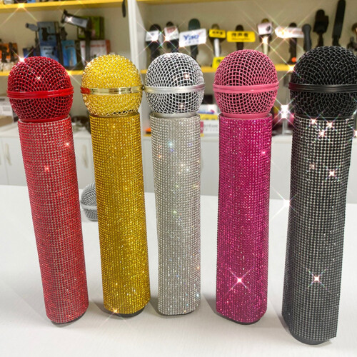 WirelessMicrophone Glittering Sleeve Rhinestones Mic S 1