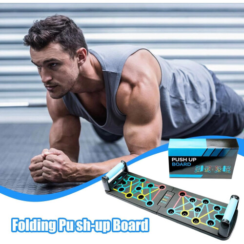Push Up Board - Foldable Pushup Stands System for Home Workout, Multifunctional Strength Training Aid, Multicoloured Design 1