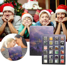 Tmall Advent Calendar 24 Days Christmas Countdown Calendar Natural Crystal Gemstone Stone Surprise Blind Box for Kids Xmas Gift SX