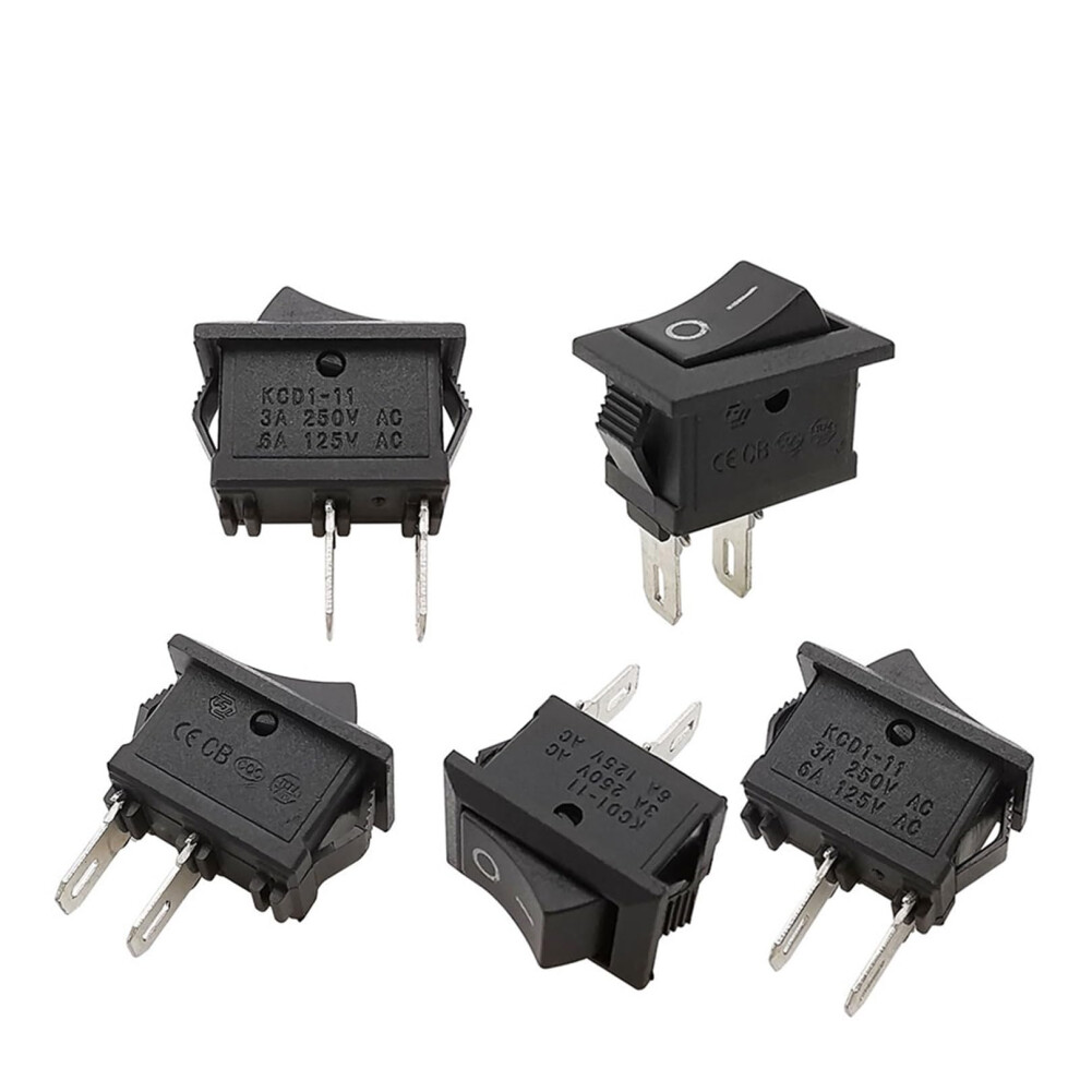 Kcd1 Black Rocker Switch 2Pin 10X15mm Spst Push Button Switch 3A 250V Ac Snap-In For Boat 5/10/20/50Pcs 6447073777950