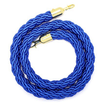 Crowd Control Stanchion Hemp Rope 16 Feet with Hooks, Durable Blue and White Queuing System for Theatre Events