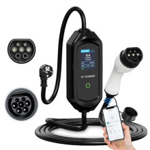Cargador de coche eléctrico portátil, 3600W de potencia, corriente de carga ajustable, tipo 2