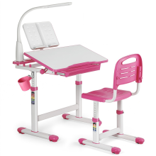 Höhenverstellbares Schreibtisch- und Stuhlset für Kinder, ergonomischer Lerntisch für Kinder mit Stauraum für zu Hause