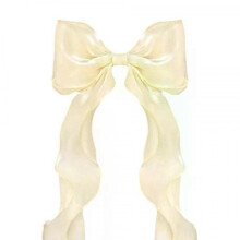 (white) Elegant Bow Ribbon Hair Clip, Plastic Spring Fairy Large Bow Streamer 25*19 cm