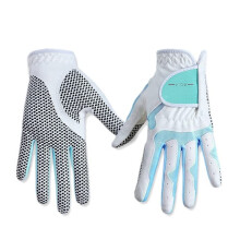 Golf Gloves for Women Left & Right Hand - Breathable Nanometer Fabric, White and Blue, Size 20, Palm Protection