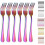 (Rainbow) Gold Dinner Fork 6 Pieces, Stainless Steel 8.17 " Fork Wedding Silverware Set 1