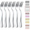 (Silver) Gold Dinner Fork 6 Pieces, Stainless Steel 8.17 " Fork Wedding Silverware Set 1