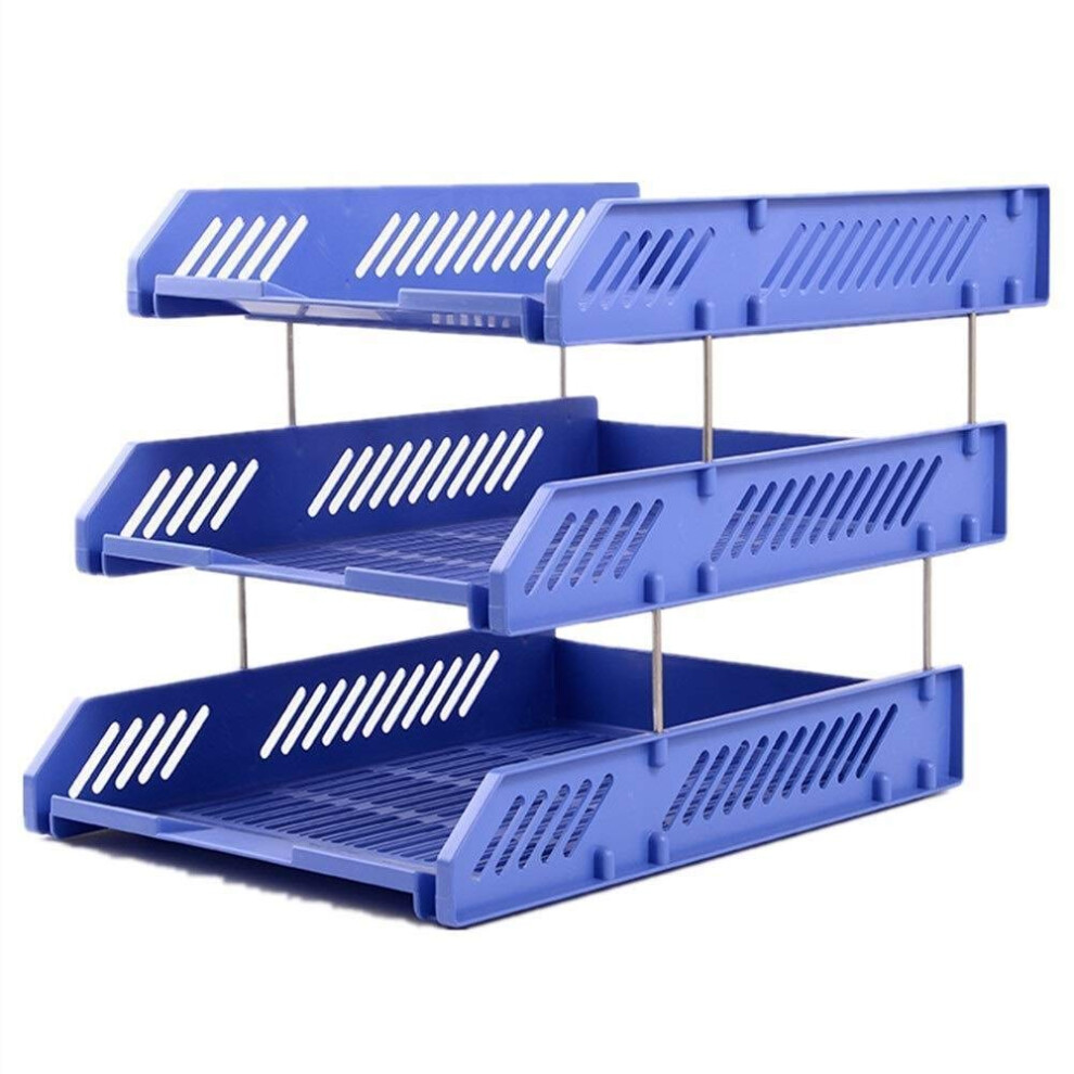 Document Organizer, Three-Tier File Holder, Durable Office Desk Organizer, Letter Tray for Papers and Magazines