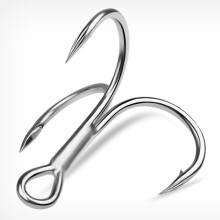 Angelzubehör 20pcs High Carbon Treble Hooks Super Sharp Triple Barbed Steel Fishing Lure Jigging Hooks Size 6