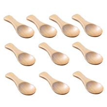 Dessert Spoons 10 Pieces Wooden Teaspoon Set with Short Handle, Child-Friendly Tableware Accessories, Salt Spoon