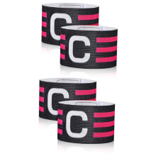 Captain's Bandages Pack of 4, Nylon Armband Bracelets for Football Training Accessories, Sports Game Ladder Equipment