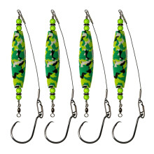 Catfish Float Rigs with Hooks - 4pcs Carbon Steel Rattle Line Foam Fishing Tackle, 7.6cm Grün Color