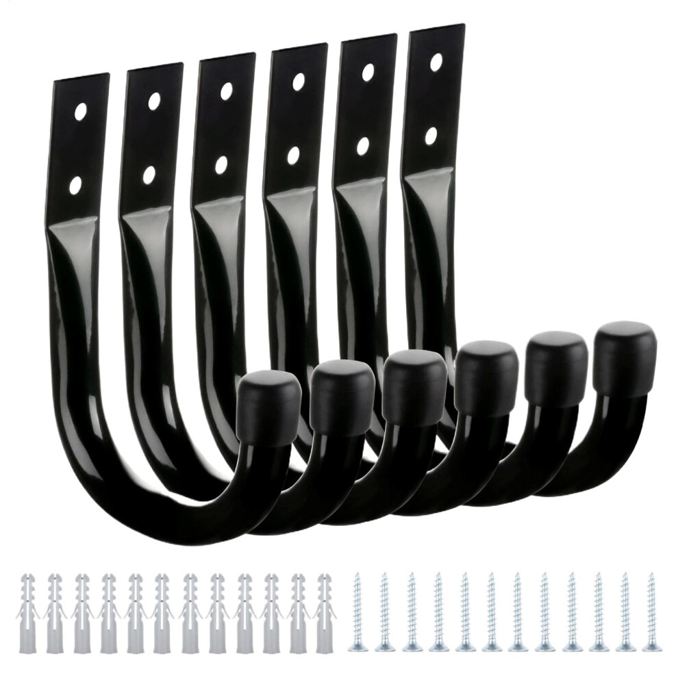 Garage Hooks Wall Mount Heavy Duty Shovel Hanger 6 Pack Utility Tool Holder for Garage Storage Organization-image-OPC-PJW76KM-NEW