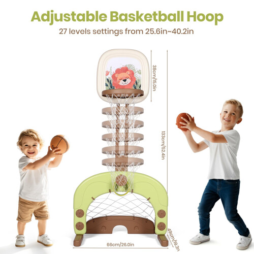 4-in-1 Kids Basketball Stand,Golf 1