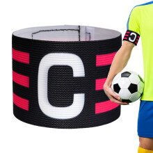 Football Captain Bands for Adults and Teens, Adjustable Elastic Player Bands in Black, Game Accessories for Team Sports
