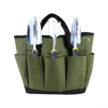 Organised Garden Storage Solution with Multiple Pockets for Tools and Accessories, Green Fabric Organizer Bag