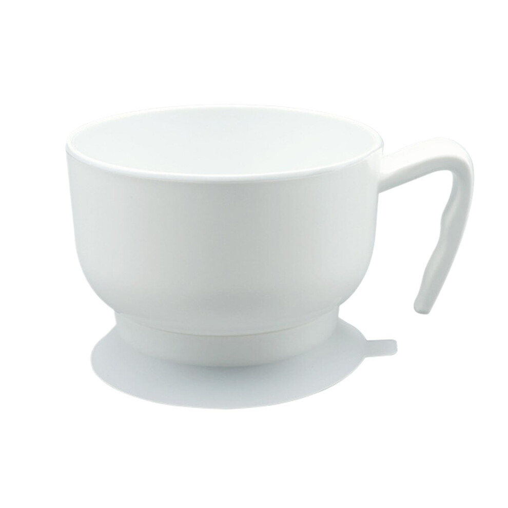 White Soup Bowls With Handle, Spill Proof Food Grade Dinner Bowl For Elderly And Kids, Easy Grip Rice Bowl
