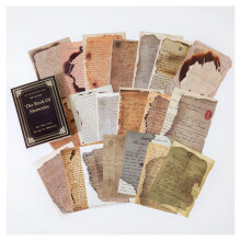 Vintage Aesthetic Scrapbook Kit 60 Pieces, Decorative Paper, Old Book Pages, Plant Designs, Scrapbook Materials