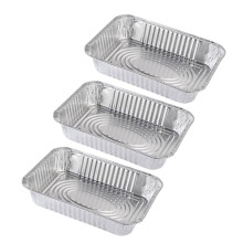 Barbecue Fish Box Food Containers Pack of 3 Large Aluminium Foil Trays 37x27CM Catering Bowls with Lid Liner
