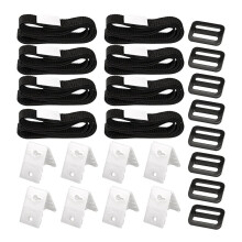 24-Piece Pool Cover Roller Strap Set, Universal Solar Blanket Roller, Nylon Straps, Buckle Fasteners, Replacement Parts