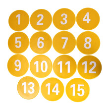 15% Flat Tapered Agility Markers with Numbers for Soccer Training Spots, Non-Collapsible Design for Gym Use