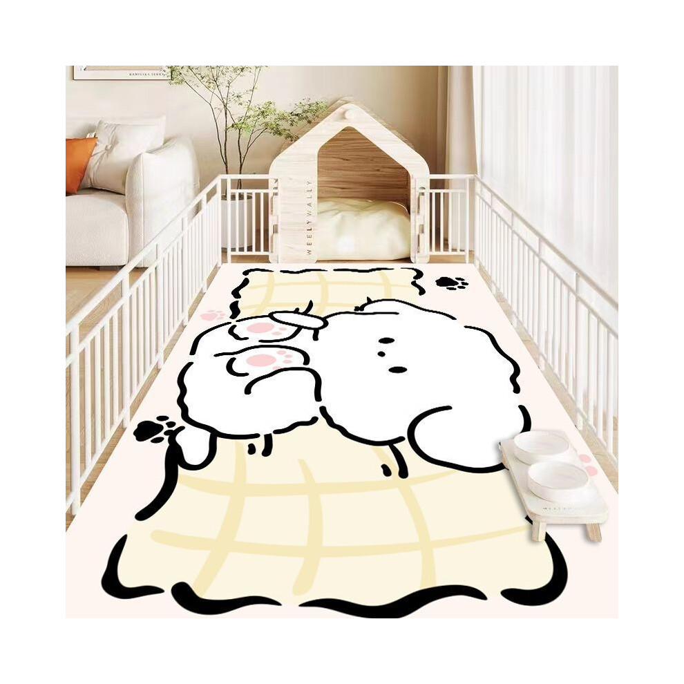 ( Pet floor mat - Yellow puppy, 100X180cm) Waterproof and urine-proof pvc pet floor mat, anti-slip and dirt-resistant mat for dogs, long strip mat for-image-OPC-PJW7FY6-NEW