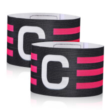 Football Bracelets Pack of 2 Wear-Resistant Arm Shields for Sports Games Team Leader Armbands in Black and White Color