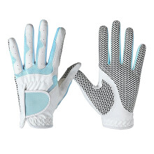Fashion Golf Gloves for Women and Girls, Leather All Weather Golf Gloves, Non-Slip Grip, Breathable, Blue, 2 Pack