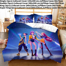 (Blue,Single(135x200cm))Kpop Demon Hunters Digitaldruck Bettbezug Kissenbezug Set Schlafzimmer Bettwäsche