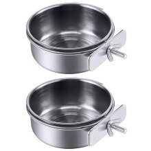 2PCS Removable Food Bowls for Cage Feeding, Durable Plastic Pet Feeding Bowls, Easy Clean, Suitable for Small Animals