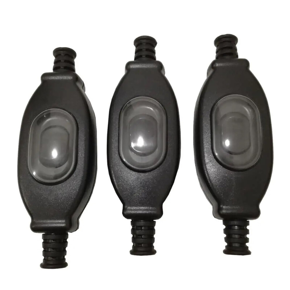 204 2A Waterproof In-Line Light Switches Foot Pedal Push Button Switches For Lamps Black Long Pack Of 2 6947110320816