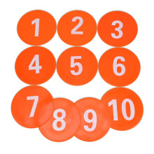 Fußball Nonslip Floor Marker - Durable Numbered Floor Spots for Training, 10x10 cm, High Visibility, Non-Slip Material