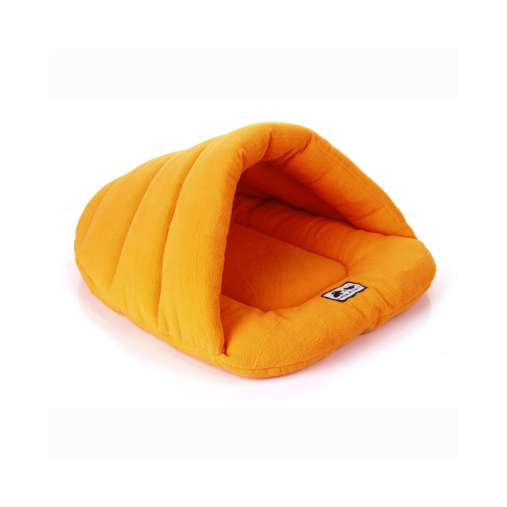 (Orange, S) House Cat Dog Puppy Cave Pet Sleeping Bed Mat Pad Igloo Fashion Nest New-image-OPC-PJW8F2N-NEW