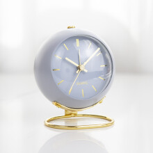 (Royal Blue) Retro Metal Creative Alarm Clock With Illumination Silent Design For Office Room
