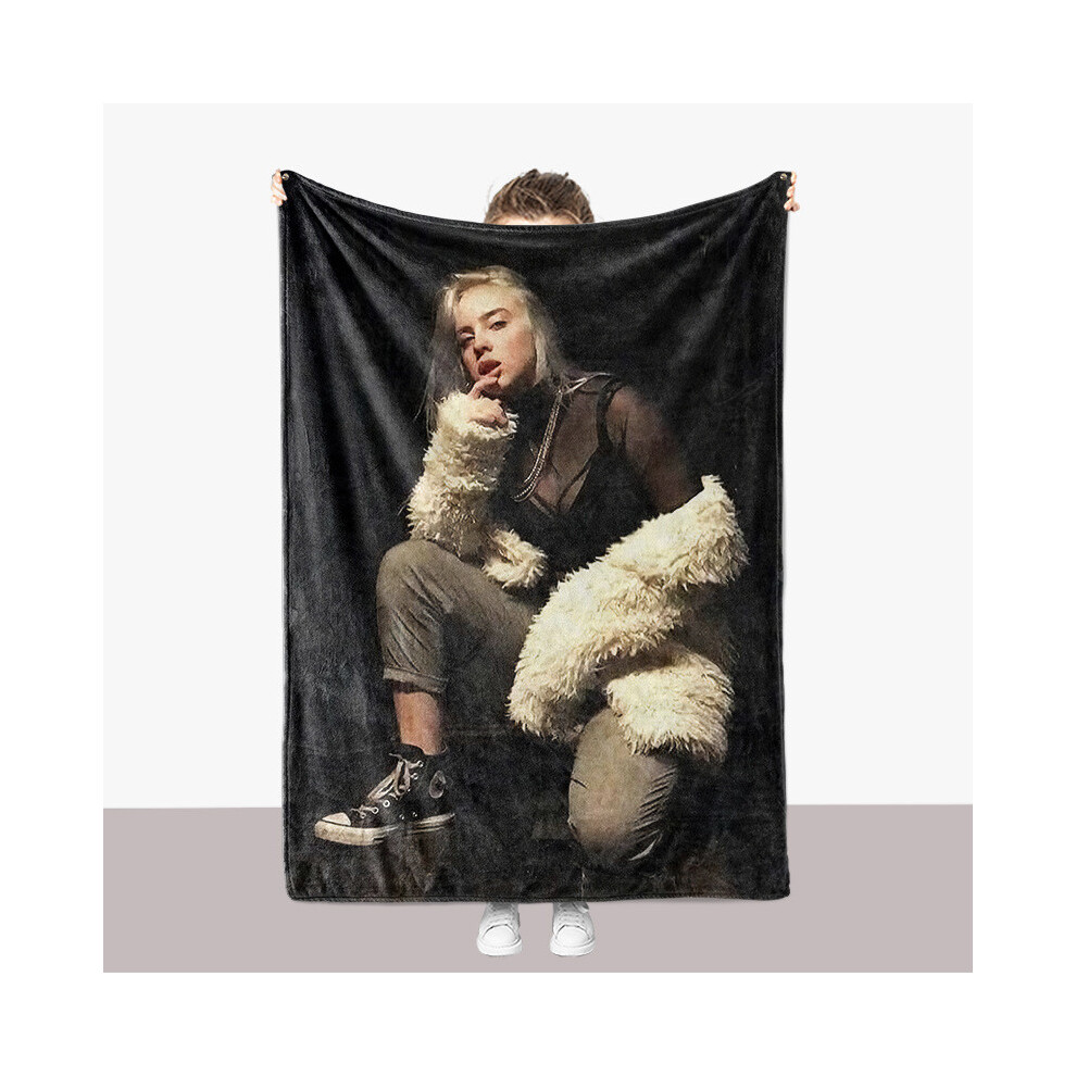 (Style 8, 100x130cm) Eilish Thick Billie Blanket Double Sided Fuzzy Blanket Bedroom Lounge Supplies-image-OPC-PJW8VQX-NEW