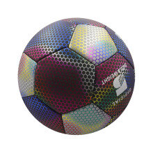 Reflective Soccer Ball Glow-in-the-Dark Colorful Outdoor Football for Students and Teens Size 5 Durable Material