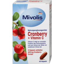 Mivolis Cranberry Vitamin C Capsules 68g Immune Urinary Tract Support