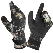 5 mm Neoprene Diving Gloves for Surfing Kayaking Fishing, Camouflage Non-Slip Warm with Adjustable Strap