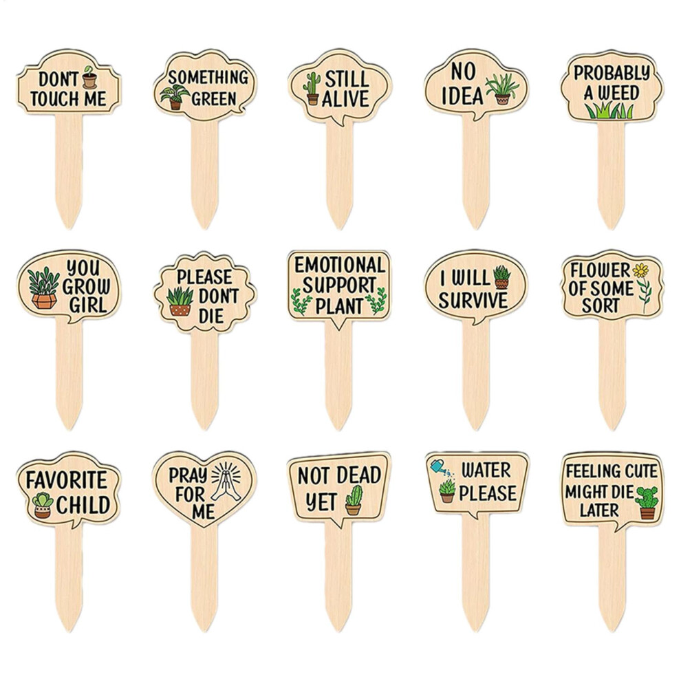 Funny Plant Labels for Pots, 15 Pieces of Humorous Garden Markings, Durable Waterproof Garden Labels for Plant Identification-image-OPC-PJW8WTM-NEW