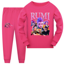 (Rose Red, 170cm) Hunters Demon Kpop Girl Family Pajama Set Cotton Nightwear Adults Children For