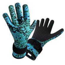 Neoprene Dive Gloves 3MM, Warm Waterproof Underwater Gloves for Snorkeling, Swimming, Fishing, Size L, Seawater Color