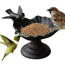 Wild Bird Feeder Station for Outdoors | Metal Backyard Bird Feed House, Retro Garden Decoration, Attracts Finches and Tits