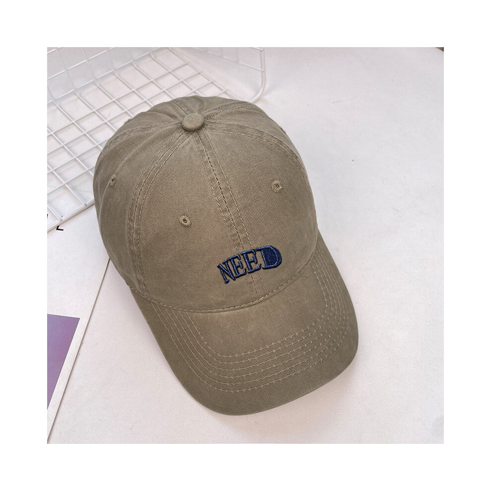 (Khaki) Embroidery Letter Need Baseball Cap Cotton Adjustable Sunshade Summer Spring-image-OPC-PJW9K8Q-NEW