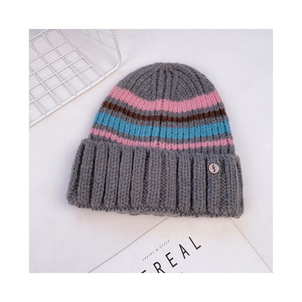 (Gray) Cotton Knitting Hat Women Winter Fashion Thick Wool Cap Casual Earmuffs Wear-image-OPC-PJW9KNN-NEW