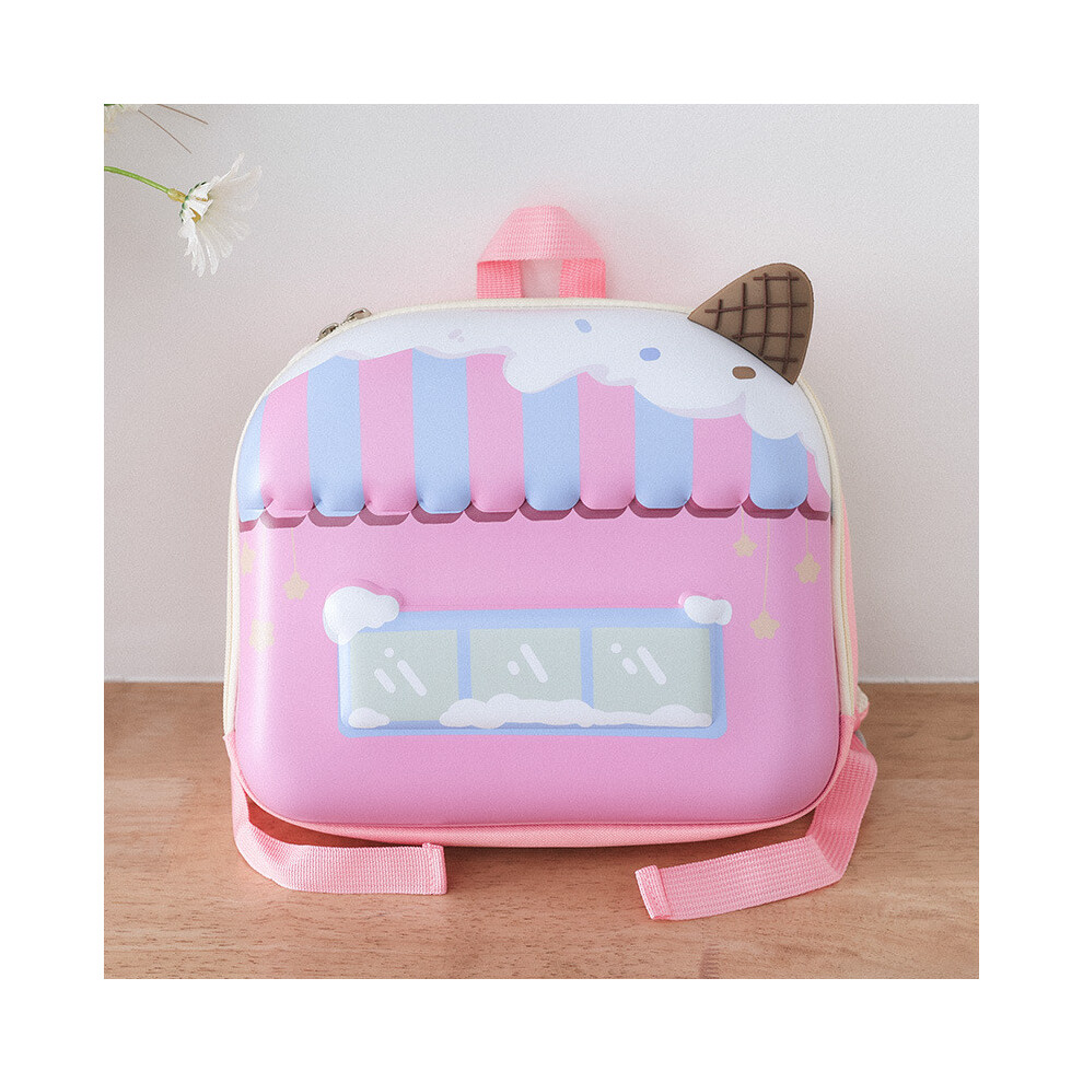 (Pink) Toddler School Bag With Colorful Stitching And Geometric Print Kid For Learning-image-OPC-PJW9VHR-NEW