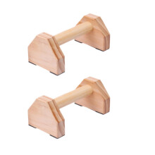 Wooden Push-Up Stands Pair 30 Cm Natural Pine Home Fitness Equipment Exercise Bars for Strength Training