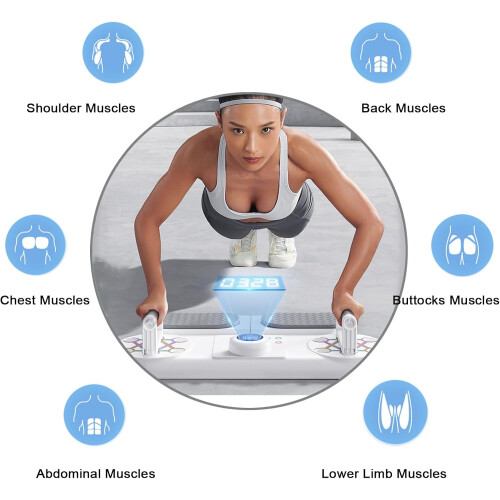 3 in 1 Push Up Board Portable Home Gym Strength Training Equipment Multi-Function Design Timer White Color 2