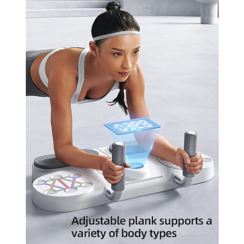 3 in 1 Push Up Board Portable Home Gym Strength Training Equipment Multi-Function Design Timer White Color 1